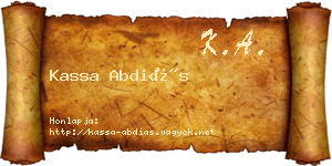 Kassa Abdiás névjegykártya